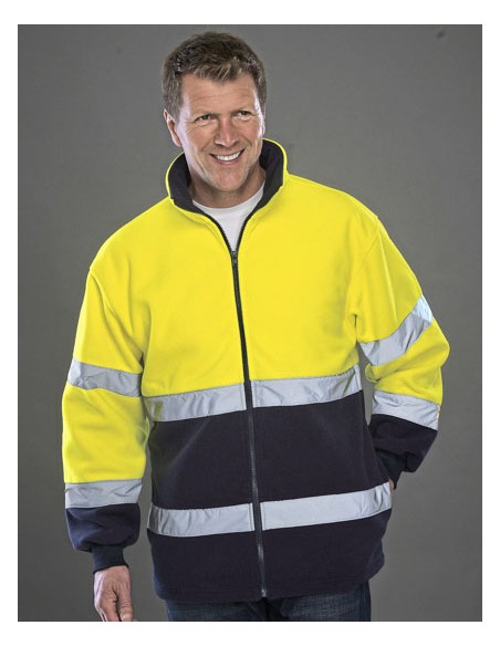 YOK-HVK10B-Hi-Vis 2 Bands 2-Tone Fleece Jacket 2